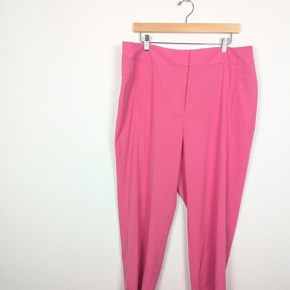 Bar III Crop Pants 16 Pink Plus Size Straight Leg Casual Workwear Classic - Picture 3 of 9